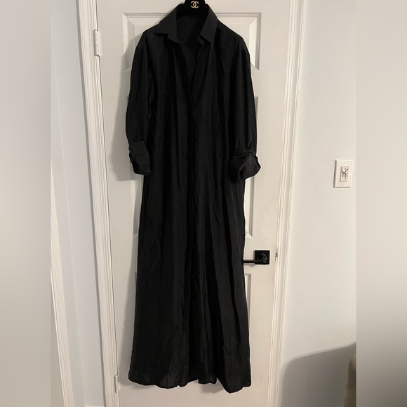 Gorgeous Haider Ackermann black button down shirt dress Size 38 100% Silk - Picture 2 of 8